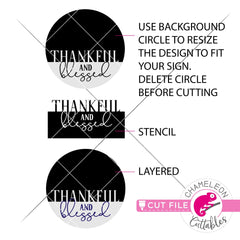 Thankful and blessed for round sign svg png dxf eps jpeg SVG DXF PNG Cutting File