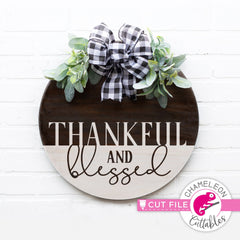 Thankful and blessed for round sign svg png dxf eps jpeg SVG DXF PNG Cutting File