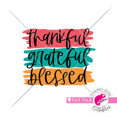 Thankful Grateful Blessed Thanksgiving layered svg png dxf eps jpeg SVG DXF PNG Cutting File