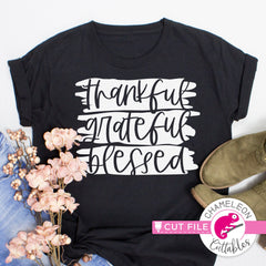 Thankful Grateful Blessed Thanksgiving svg png dxf eps jpeg SVG DXF PNG Cutting File