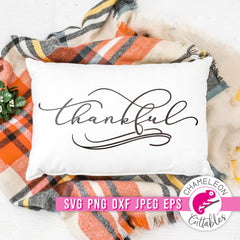 Thankful Thanksgiving svg png dxf eps jpeg SVG DXF PNG Cutting File