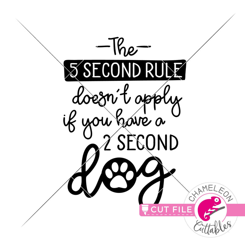 The 5 second rule doesnt apply if you have a 2 second dog funny svg png dxf eps jpeg SVG DXF PNG Cutting File