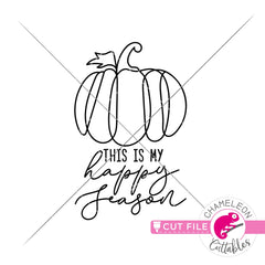 This is my happy season pumpkin line art svg png dxf eps jpeg SVG DXF PNG Cutting File
