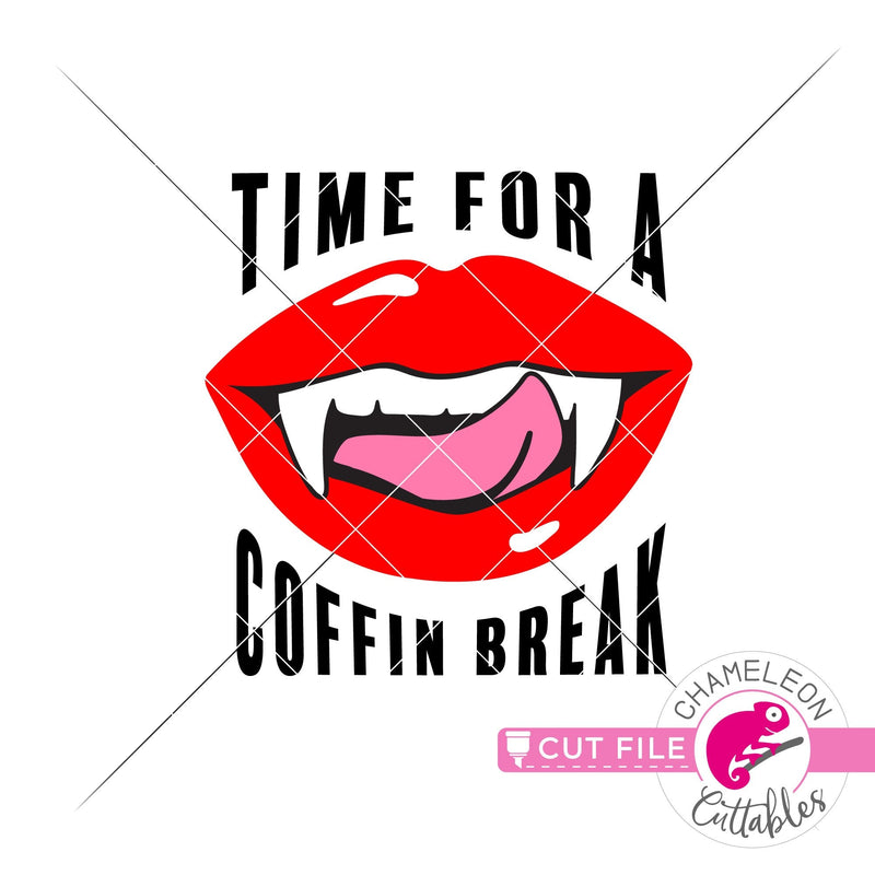 Time for a Coffin Break Vampire Halloween svg png dxf eps jpeg SVG DXF PNG Cutting File