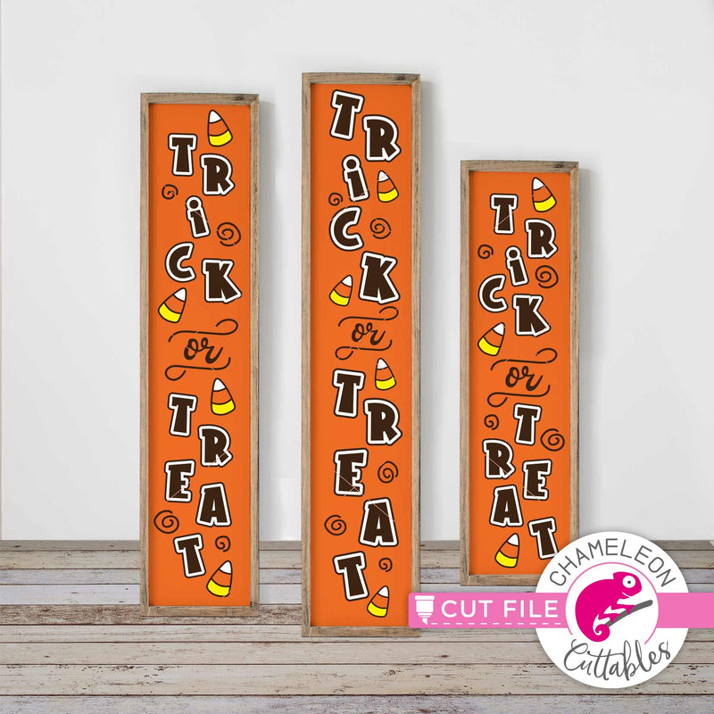 Trick or Treat Candy Corn porch sign vertical svg png dxf SVG DXF PNG Cutting File