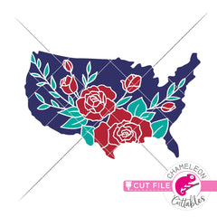 United States of America Flowers svg png dxf eps jpeg SVG DXF PNG Cutting File