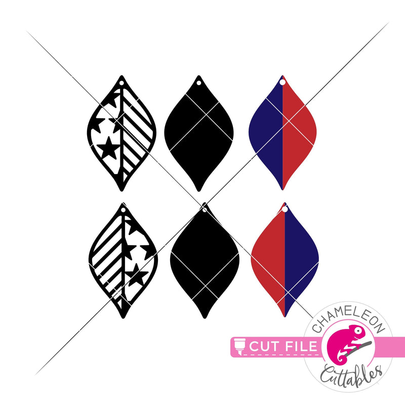 USA 4th of July patriotic Earring Template svg png dxf eps SVG DXF PNG Cutting File