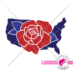 USA Flower Rose United States of America svg png dxf eps jpeg SVG DXF PNG Cutting File