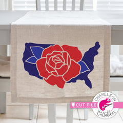 USA Flower Rose United States of America svg png dxf eps jpeg SVG DXF PNG Cutting File