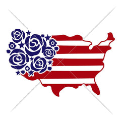 Usa Flowers And Stripes Svg Png Dxf Eps Svg Dxf Png Cutting File