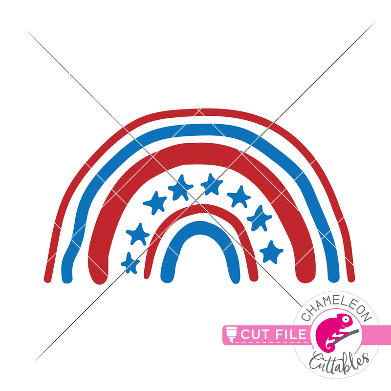 USA rainbow patriotic 4th of July svg png dxf eps jpeg SVG DXF PNG Cutting File