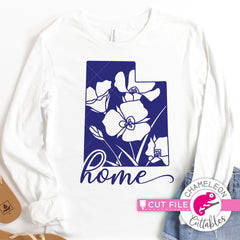 Utah state flower Sego Lily Home outline svg png dxf eps jpeg SVG DXF PNG Cutting File