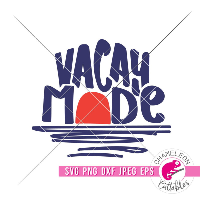 Vacay Mode Ocean Sunset svg png dxf eps jpeg SVG DXF PNG Cutting File