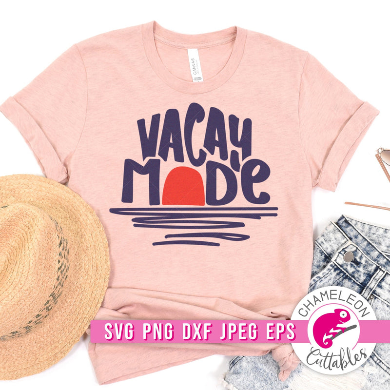 Vacay Mode Ocean Sunset svg png dxf eps jpeg SVG DXF PNG Cutting File