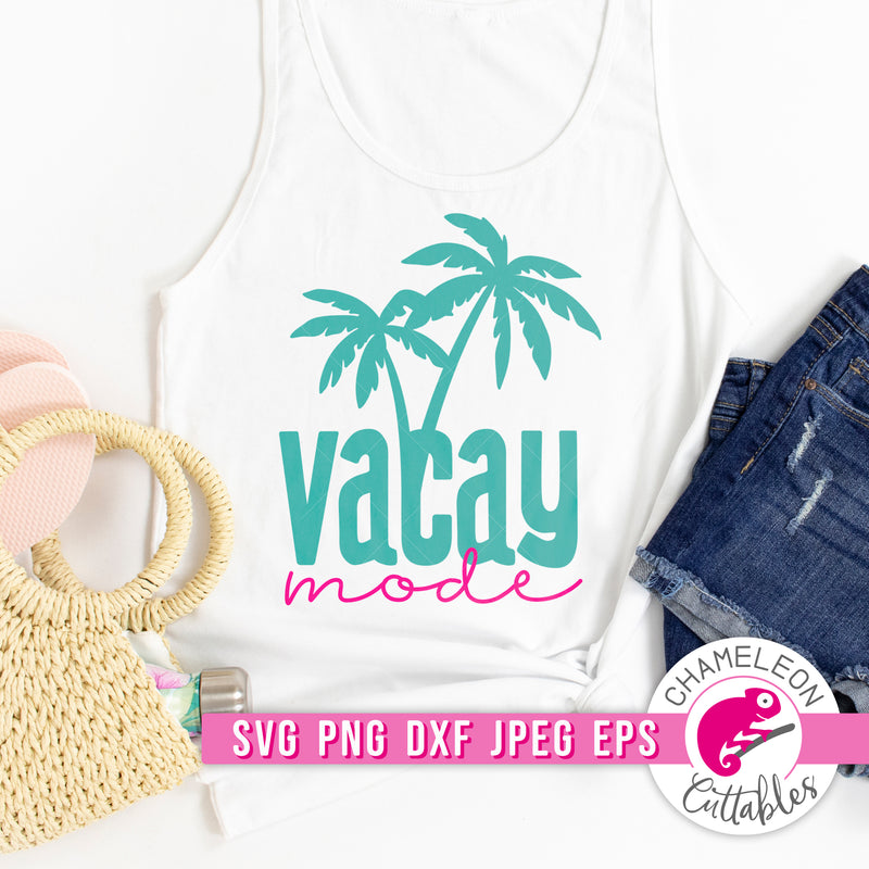 Vacay Mode Palm Tree svg png dxf eps jpeg