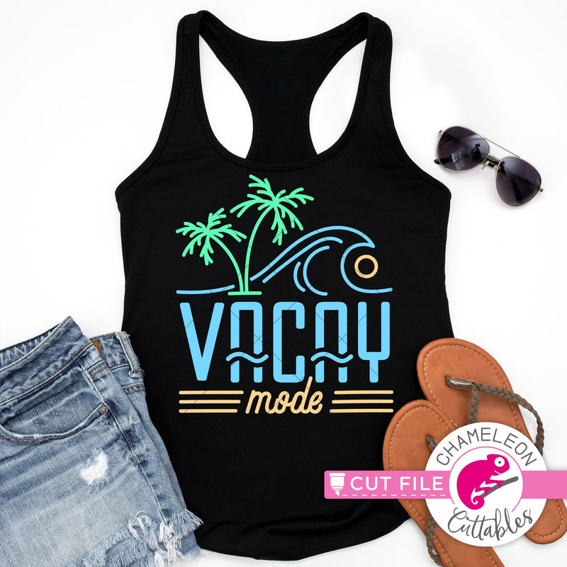 Vacay Mode Retro Summer svg png dxf eps jpeg SVG DXF PNG Cutting File