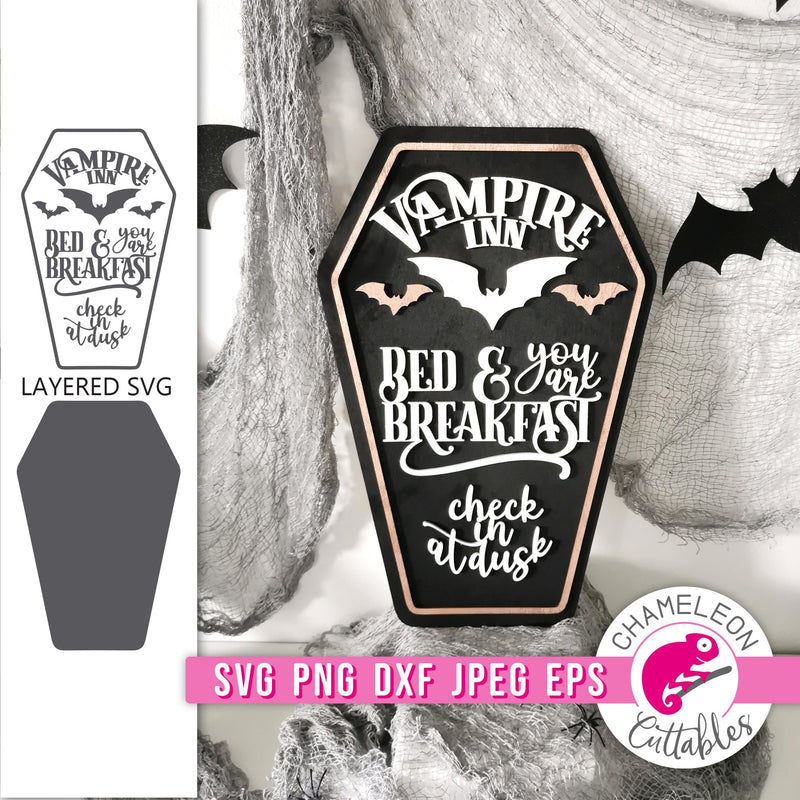 Vampire Inn Glowforge Sign Halloween svg png dxf eps jpeg SVG DXF PNG Cutting File