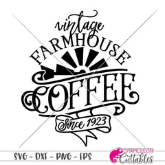 Vintage Farmhouse Coffee svg png dxf eps SVG DXF PNG Cutting File