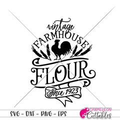 Vintage Farmhouse Flour canister svg png dxf eps SVG DXF PNG Cutting File