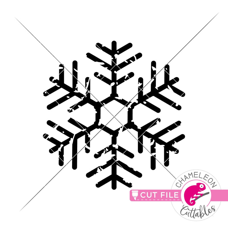 Vintage frosty snowflake distressed svg png dxf eps jpeg SVG DXF PNG Cutting File