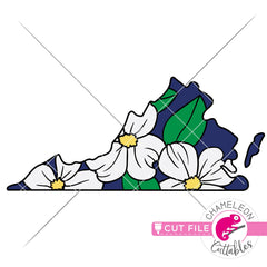 Virginia state flower dogwood layered svg png dxf eps jpeg SVG DXF PNG Cutting File