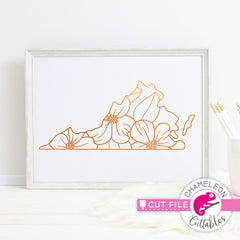 Virginia state flower dogwood outline svg png dxf eps jpeg SVG DXF PNG Cutting File