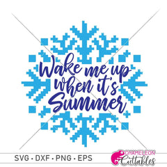 Wake Me Up When Its Summer Svg Png Dxf Eps Svg Dxf Png Cutting File