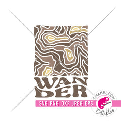 Wander Map Hiking Outdoor svg png dxf eps jpeg SVG DXF PNG Cutting File