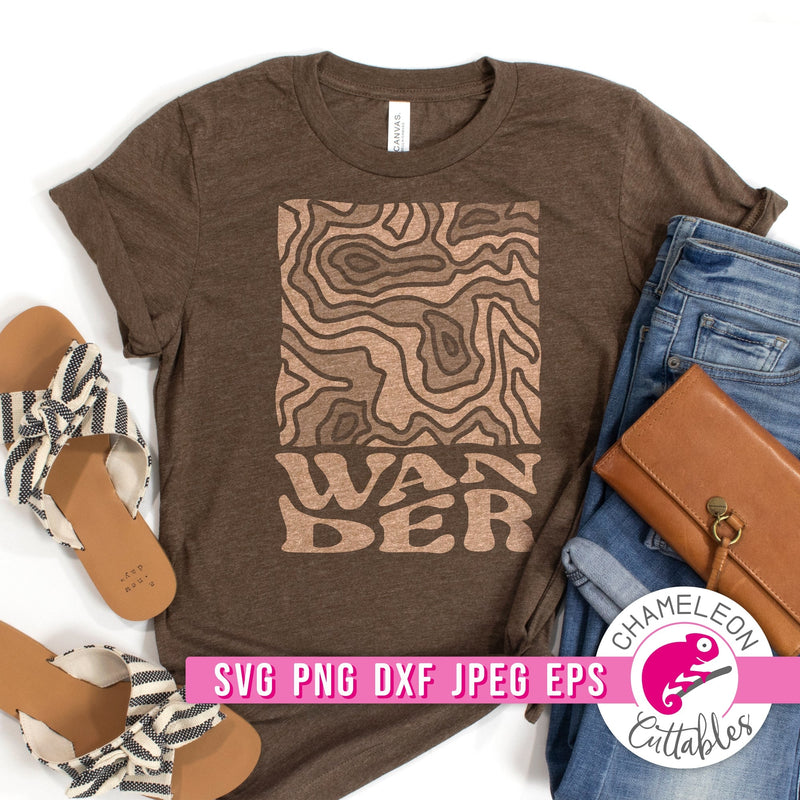 Wander Map Hiking Outdoor svg png dxf eps jpeg SVG DXF PNG Cutting File