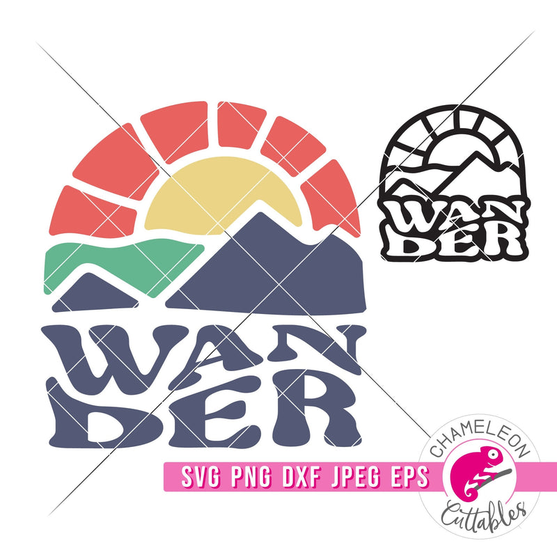 Wander Mountains Hiking Outdoor svg png dxf eps jpeg SVG DXF PNG Cutting File