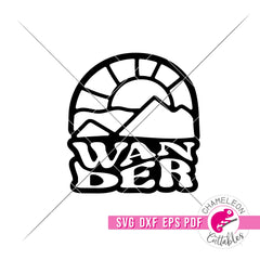 Wander Outdoor Mountain Pin for Laser cutter svg dxf eps pdf SVG DXF PNG Cutting File