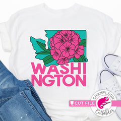 Washington state flower rhododendron square svg png dxf eps jpeg SVG DXF PNG Cutting File