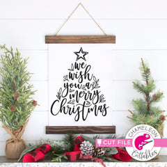 We wish you a merry Christmas tree svg png dxf eps jpeg SVG DXF PNG Cutting File
