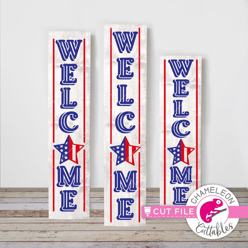 Welcome America USA 4th of July vertical svg png dxf SVG DXF PNG Cutting File