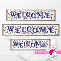 Welcome Christmas Lights horizontal svg png dxf SVG DXF PNG Cutting File