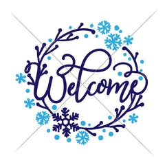 Welcome Snowflake Wreath Svg Png Dxf Eps Svg Dxf Png Cutting File