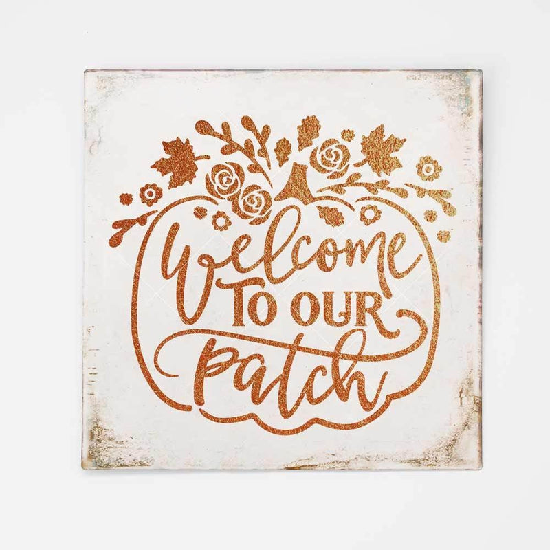 Welcome To Our Patch Floral Pumpkin Svg Png Dxf Eps Svg Dxf Png Cutting File