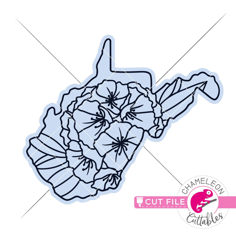 West Virginia state flower SVG png dxf eps jpeg SVG DXF PNG Cutting File