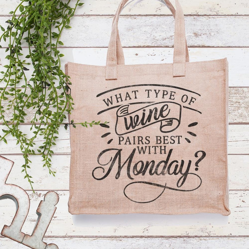 What type of wine pairs best with Monday svg png dxf eps SVG DXF PNG Cutting File