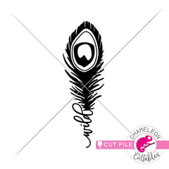 Wild Peacock Feather svg png dxf eps jpeg SVG DXF PNG Cutting File