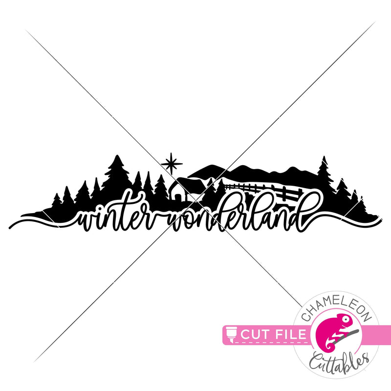 Winter Wonderland Landscape 2 svg png dxf eps jpeg SVG DXF PNG Cutting File