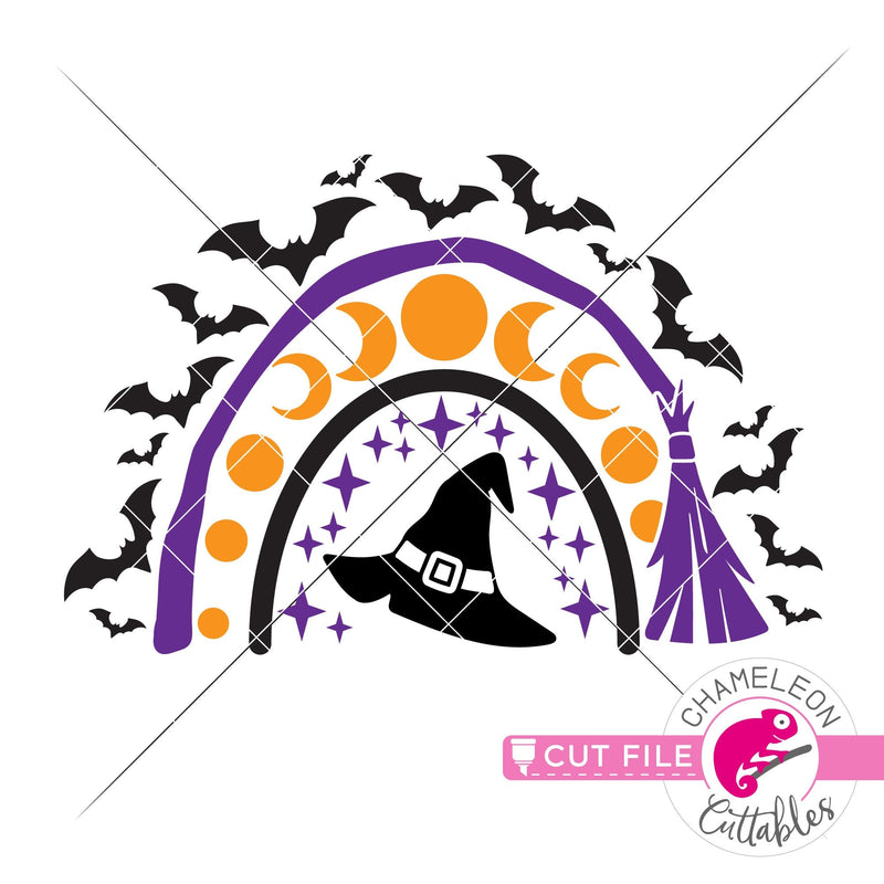 Witch Rainbow Halloween svg png dxf eps jpeg SVG DXF PNG Cutting File