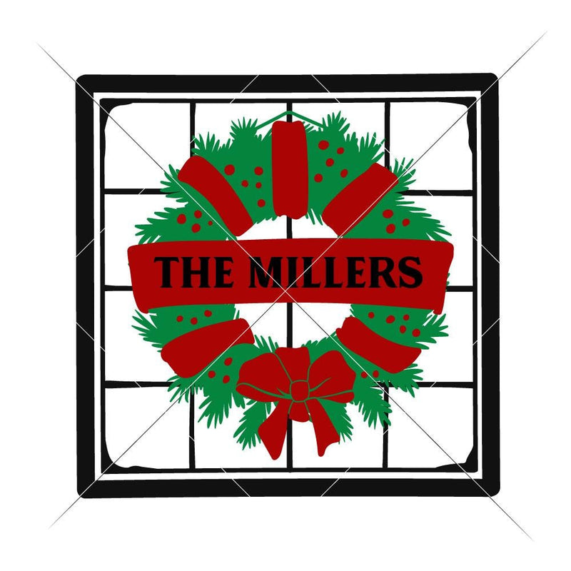 Wreath On Window For Glass Block Svg Png Dxf Eps Svg Dxf Png Cutting File