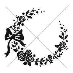 Wreath With Bow For Monogram Svg Png Dxf Eps Svg Dxf Png Cutting File