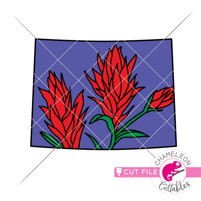 Wyoming state flower Indian Paintbrush layered svg png dxf eps jpeg SVG DXF PNG Cutting File