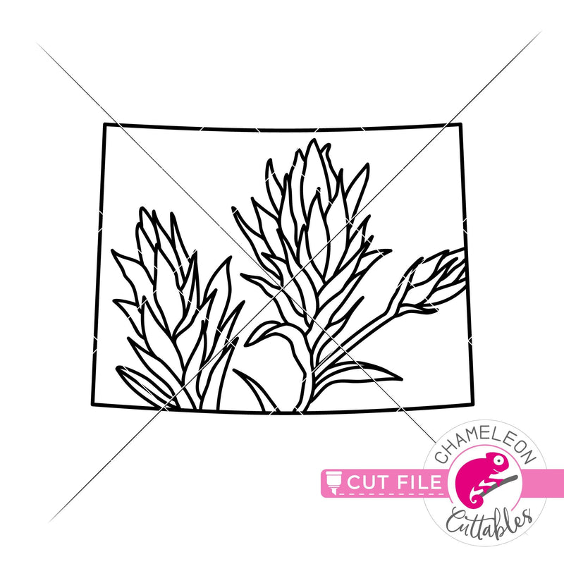 Wyoming state flower Indian Paintbrush outline svg png dxf eps jpeg SVG DXF PNG Cutting File