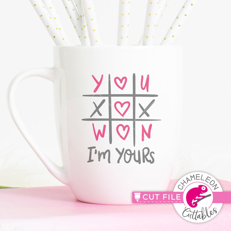 You won Im yours Tic Tac Toe Valentines day svg png dxf eps jpeg SVG DXF PNG Cutting File