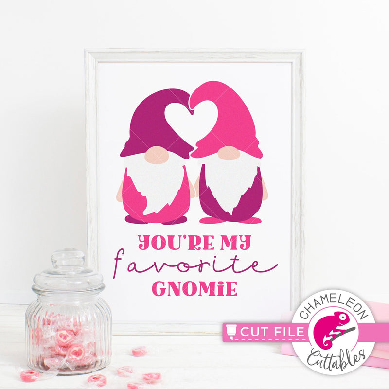 Youre my favorite gnomie Valentines day svg png dxf eps jpeg SVG DXF PNG Cutting File